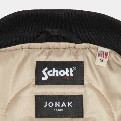 The jonak bomber - jonak x schott in black nylon | the