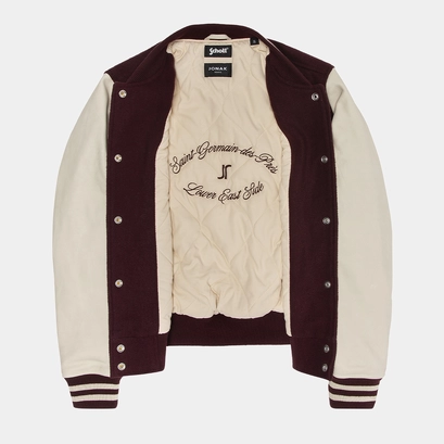 The jonak varsity - jonak x schott in burgundy wool | the