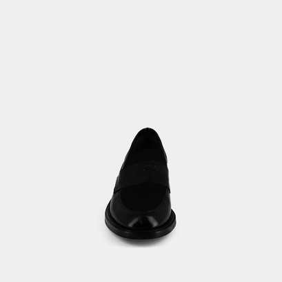 Mocassins college &agrave; bouts ronds - Jonak in black glazed leather | DISTRICT