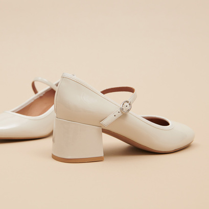 Heeled babies in ecru patent | DALMATIE