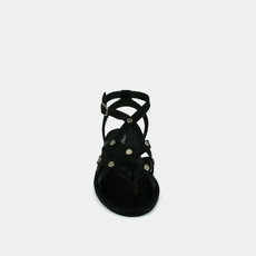 Nu-pieds &agrave; boucles et multiples brides black