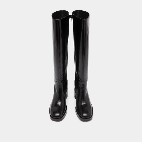 Platform boots in black leather | VENDOME