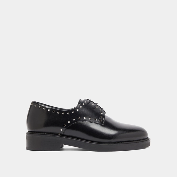 Derbies à détails argentés in black leather | DAHO