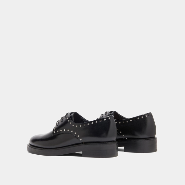 Derbies à détails argentés in black leather | DAHO