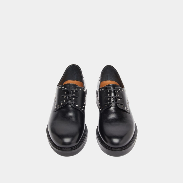 Derbies à détails argentés in black leather | DAHO