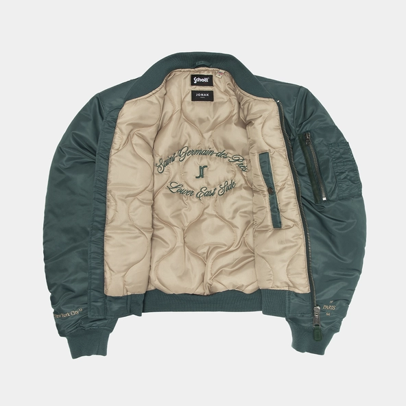 The Jonak Bomber - Jonak x Schott in green nylon | THE
