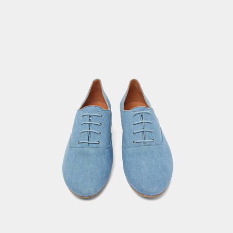 Richelieus &agrave; talons plats blue