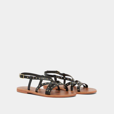 Nu-pieds &agrave; brides fines black
