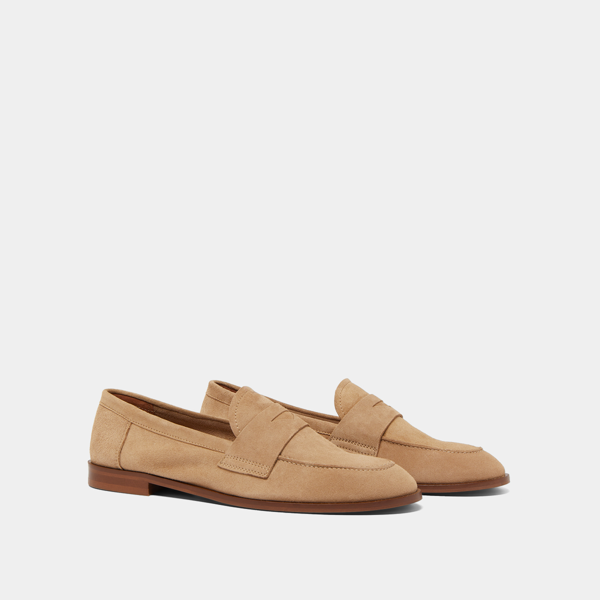 Mocassins &agrave; bouts ronds camel