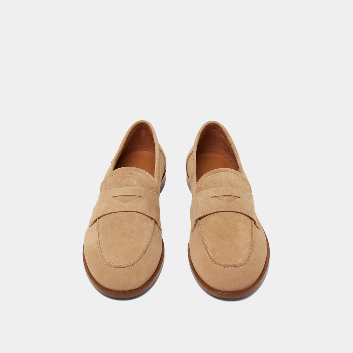 Mocassins &agrave; bouts ronds camel