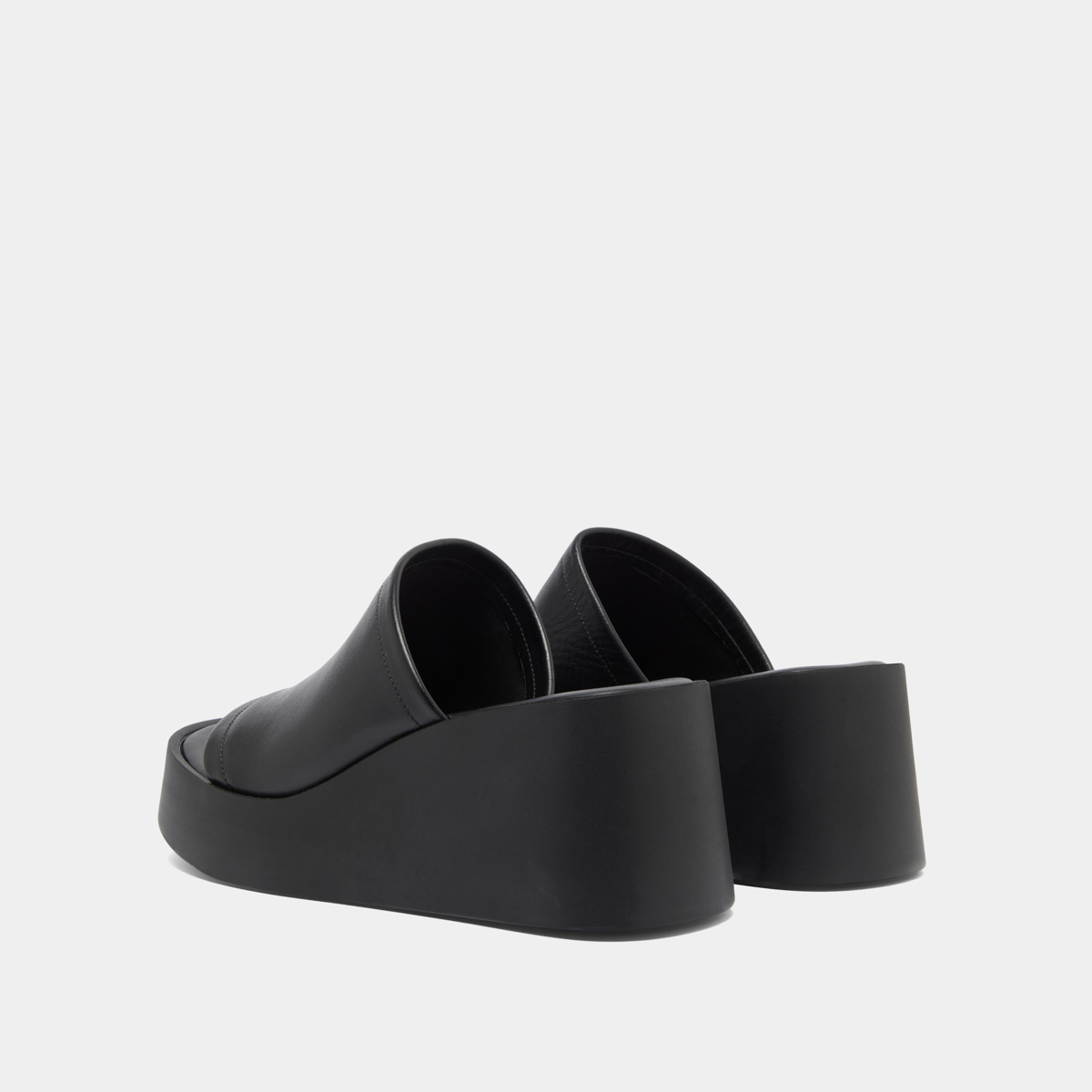 Mules compens&eacute;es black