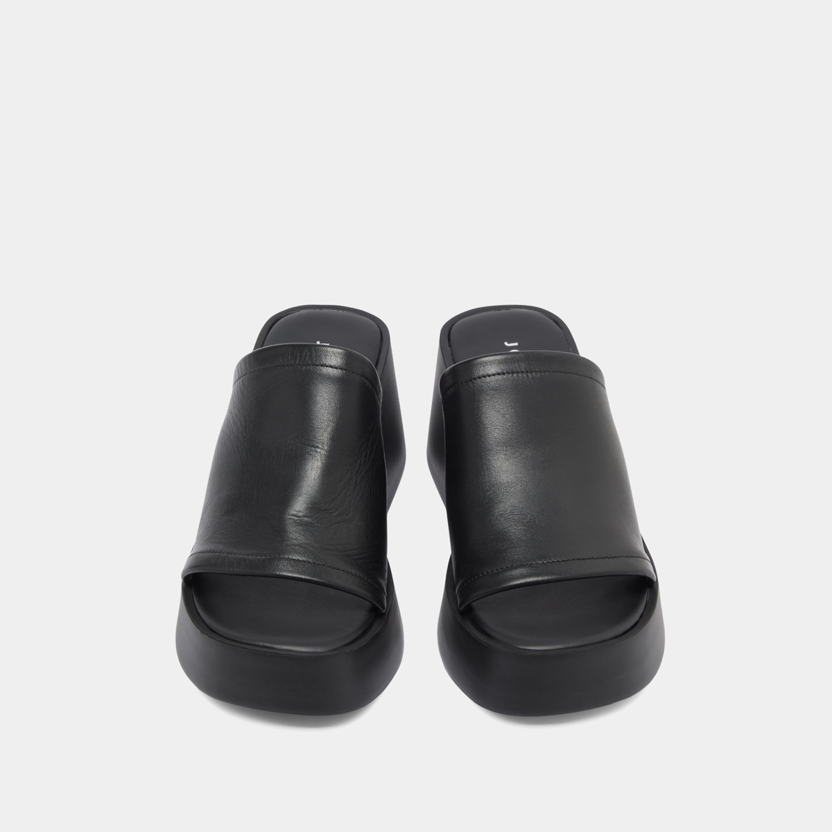 Mules compens&eacute;es black