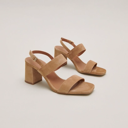 Sandales à talons camel