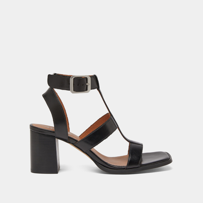 Sandales &agrave; talons in black leather | vilma