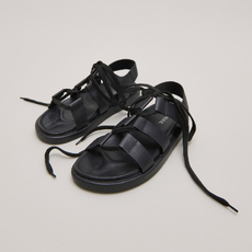 Sandales &agrave; multiples brides et lacets black