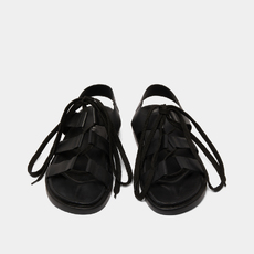 Sandales &agrave; multiples brides et lacets black