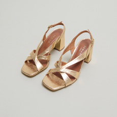 Sandales &agrave; talons gold