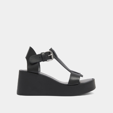 Sandales compens&eacute;es &agrave; boucles ajustables black