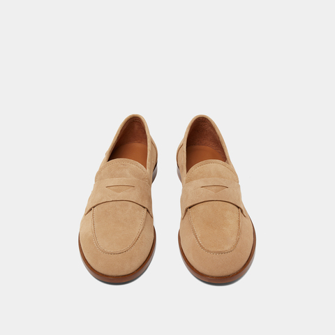 Mocassins &agrave; bouts ronds camel