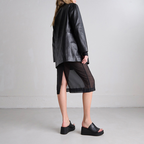 Mules compens&eacute;es black