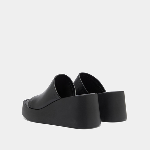 Mules compens&eacute;es black
