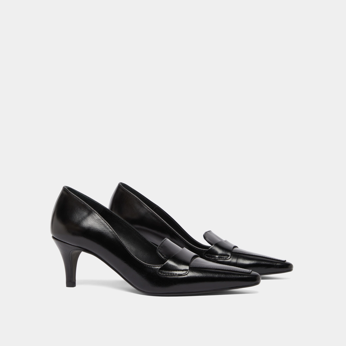 Escarpins &agrave; pattes in black leather | BLONDIE