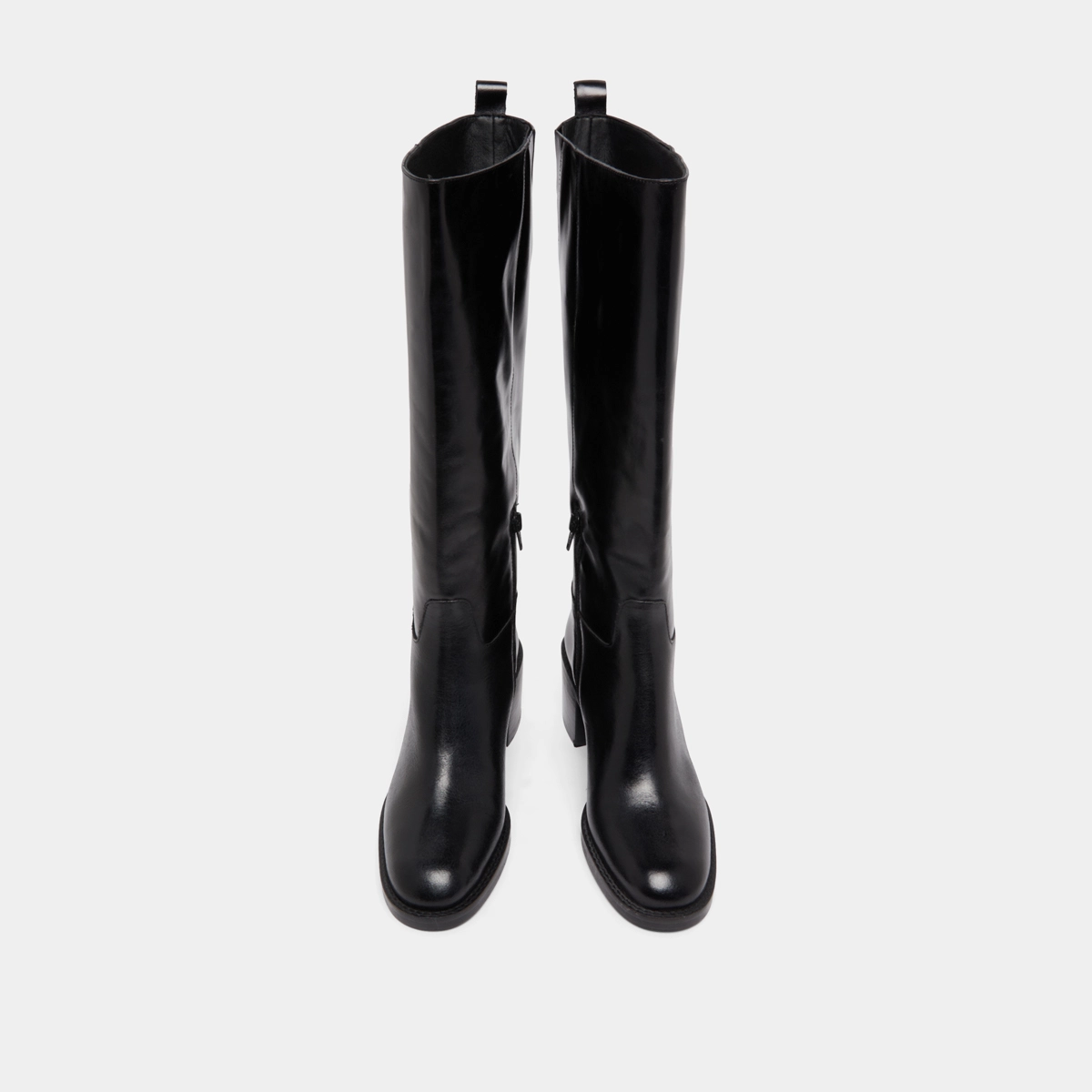 Knee-high boots in black leather calf size M | BONNIE