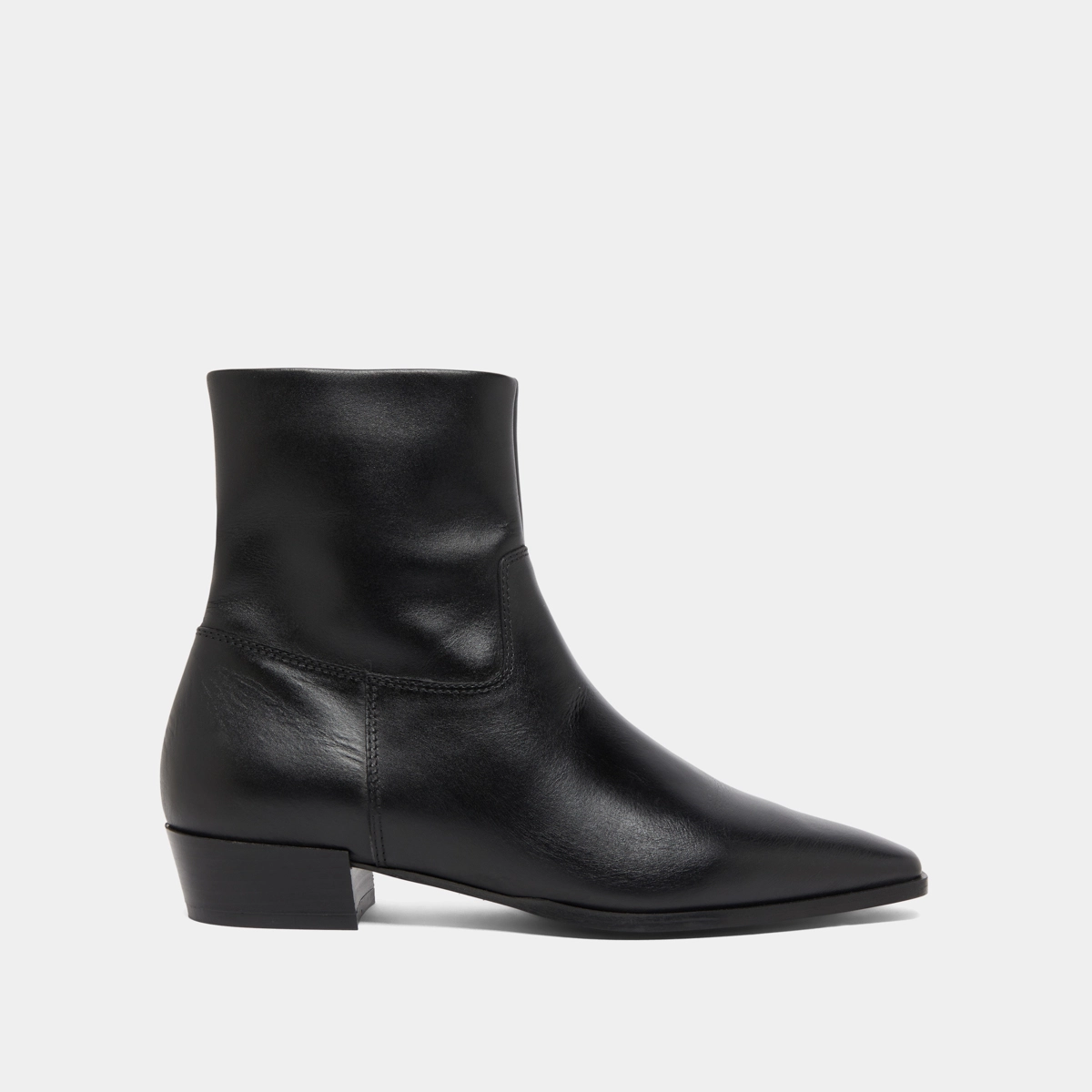 Boots à bouts pointus in black leather | PACHA