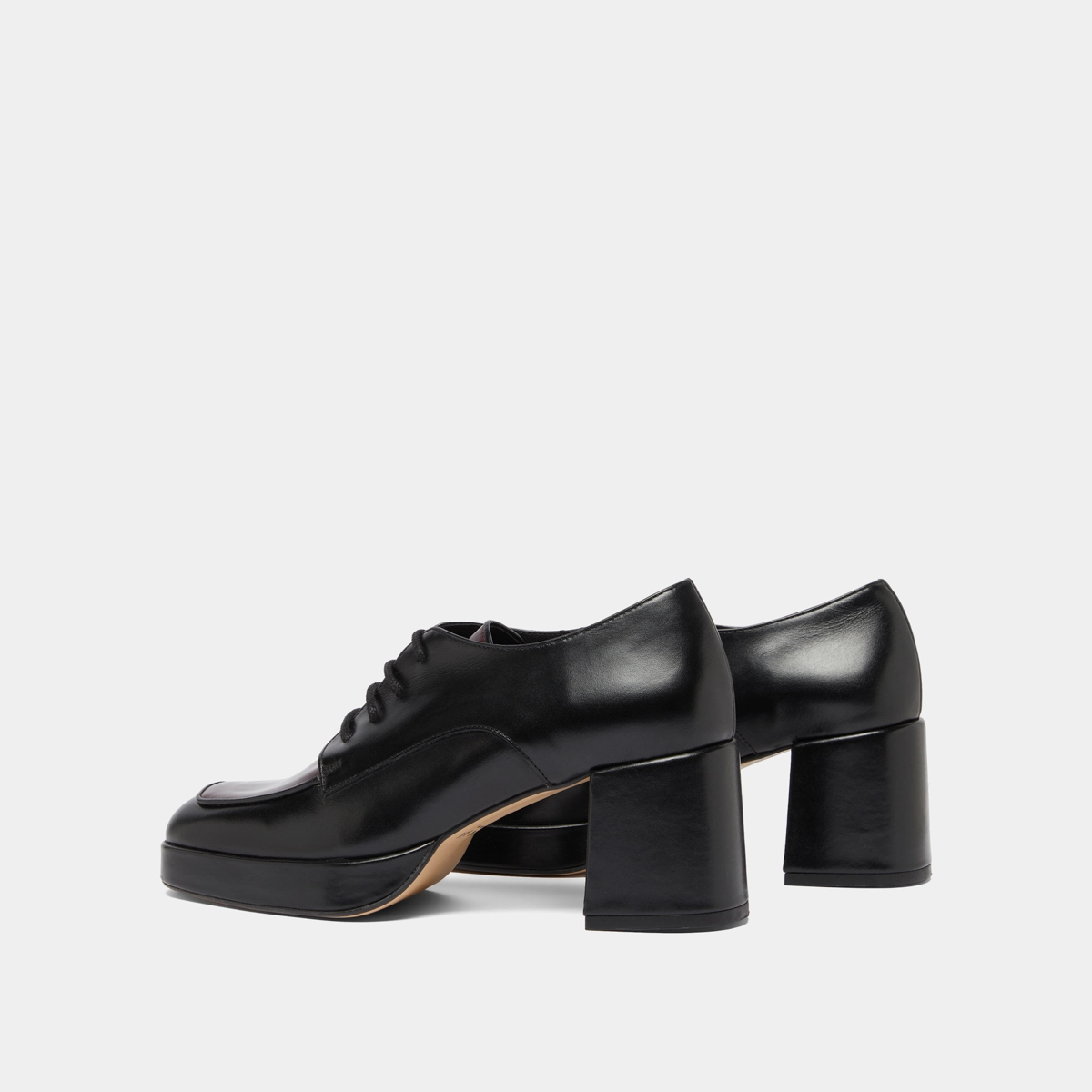Derbies à talons in black and burgundy leather | VIVALDI
