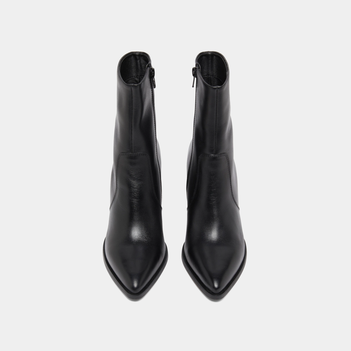 Bottines à talons in black leather | PERLE