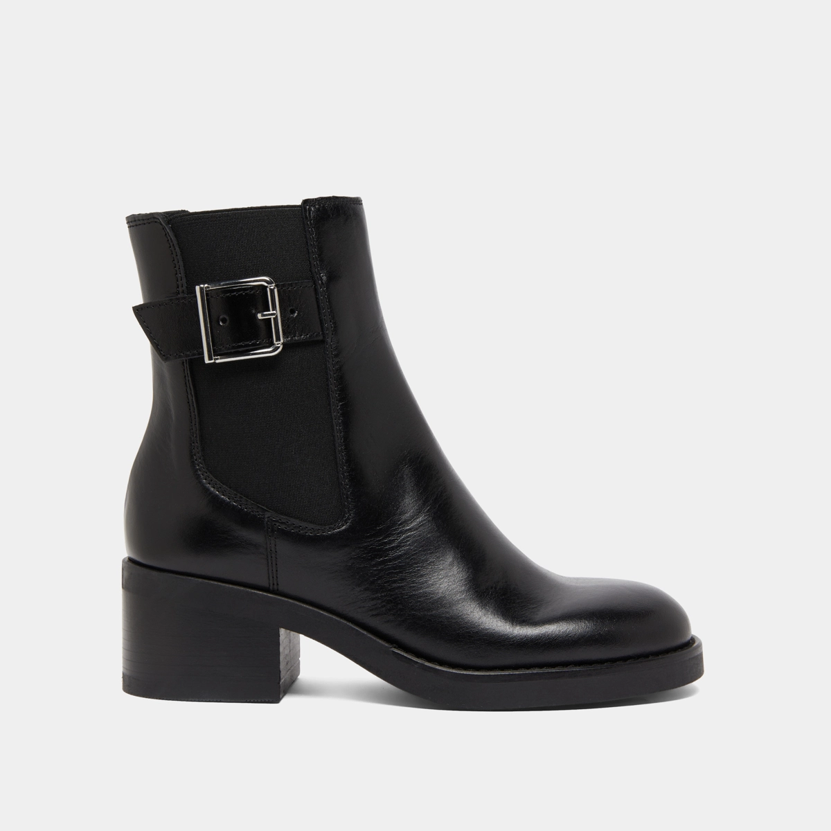 Boots à élastiques et boucles ajustables... in black leather | BOULOU