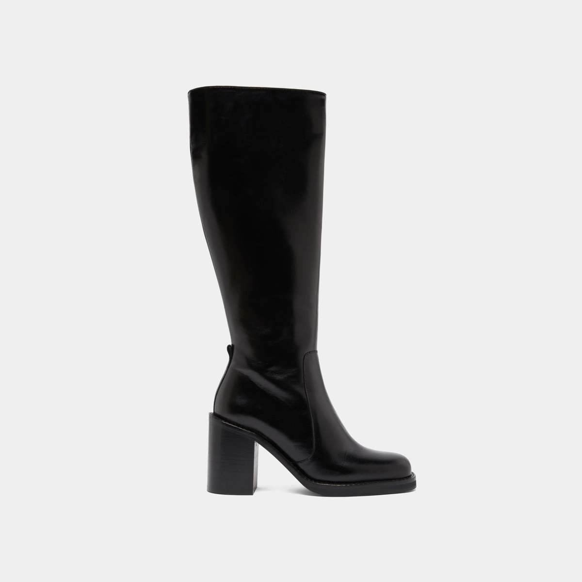 Boots with overflowing heels in black leather calf size S | BRETZEL