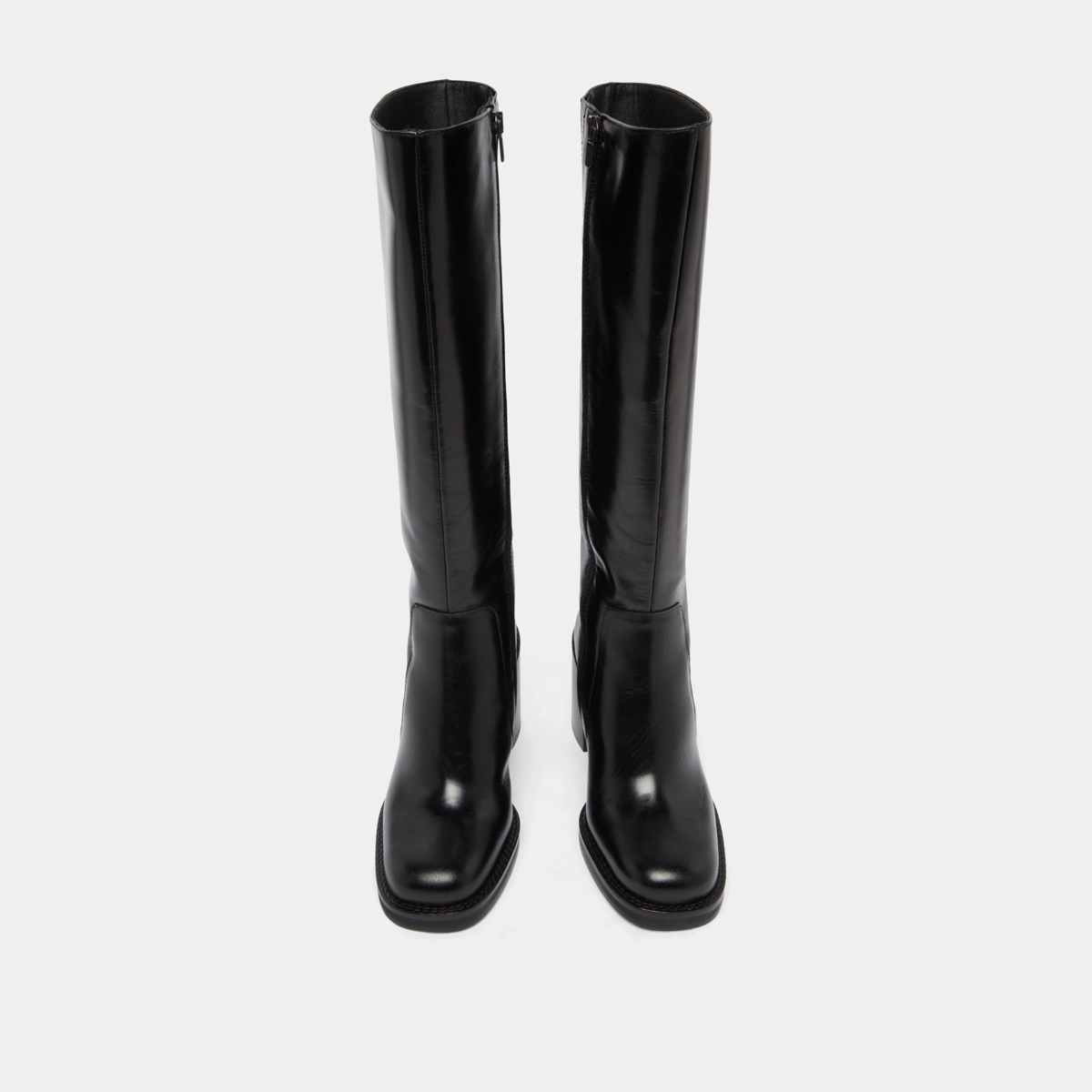 Boots with overflowing heels in black leather calf size S | BRETZEL