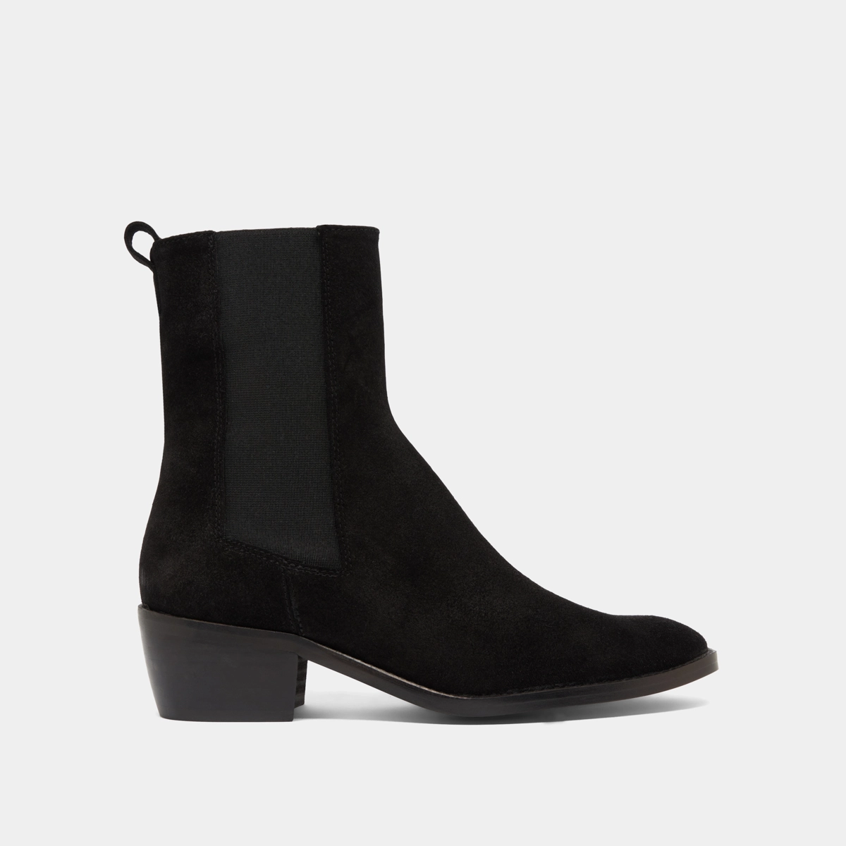 Boots &agrave; &eacute;lastiques in black suede | MAEVA