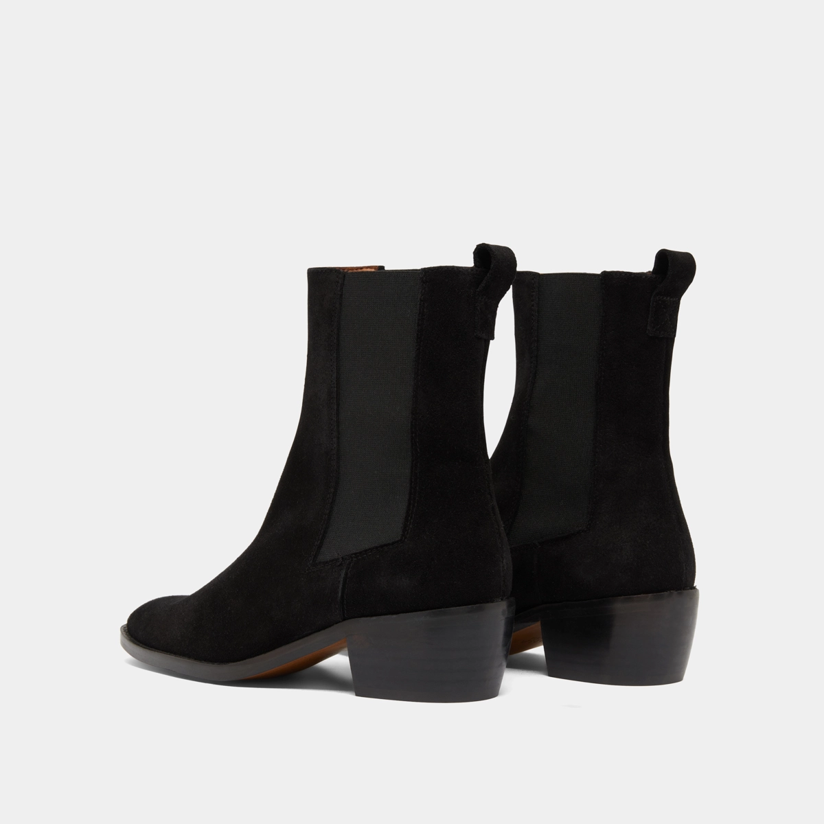 Boots &agrave; &eacute;lastiques in black suede | MAEVA