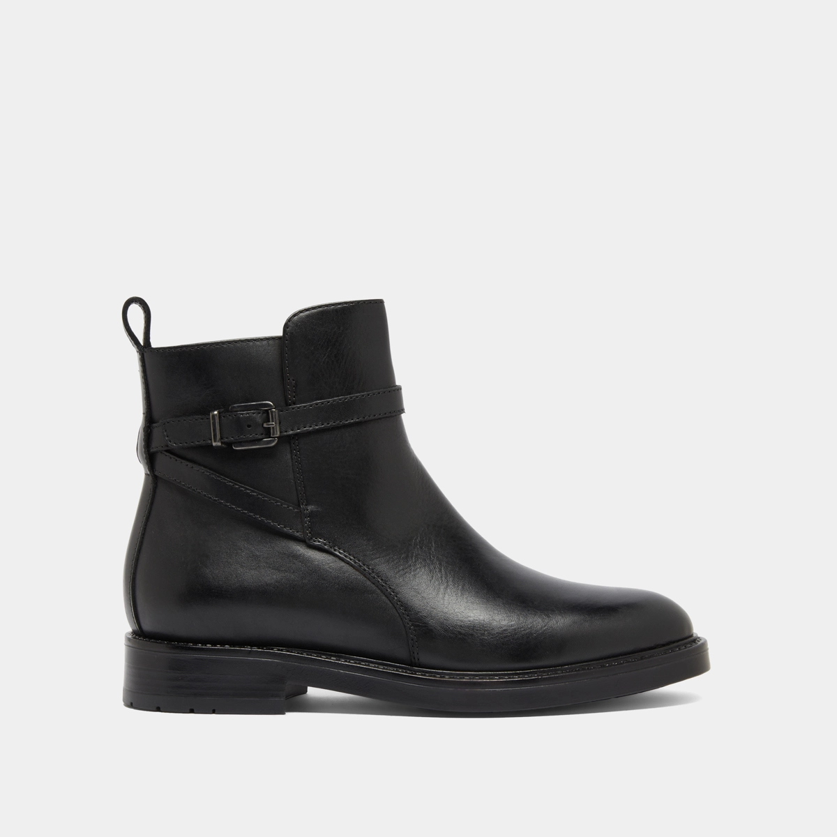 Boots à boucles in black leather | CLEA