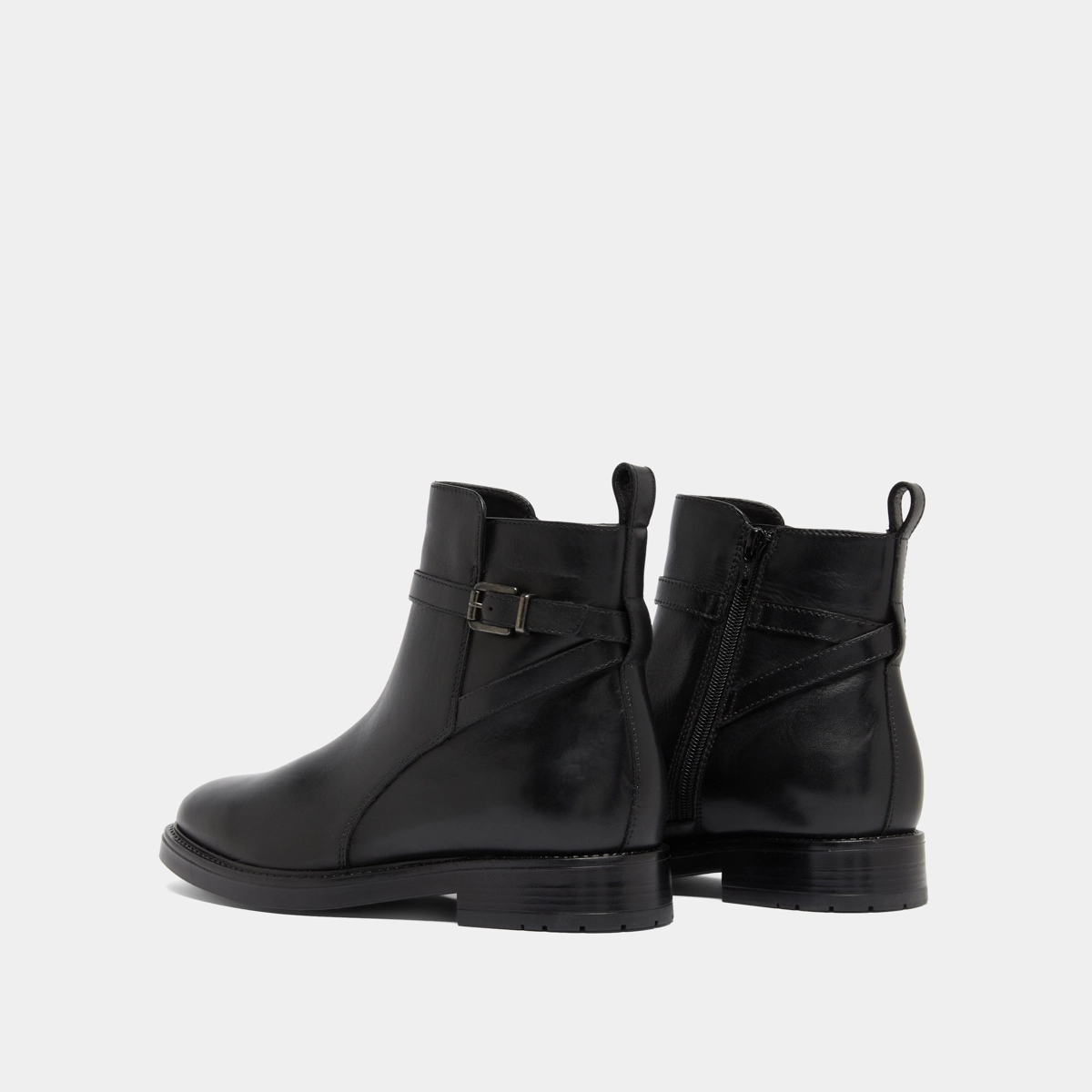 Boots à boucles in black leather | CLEA