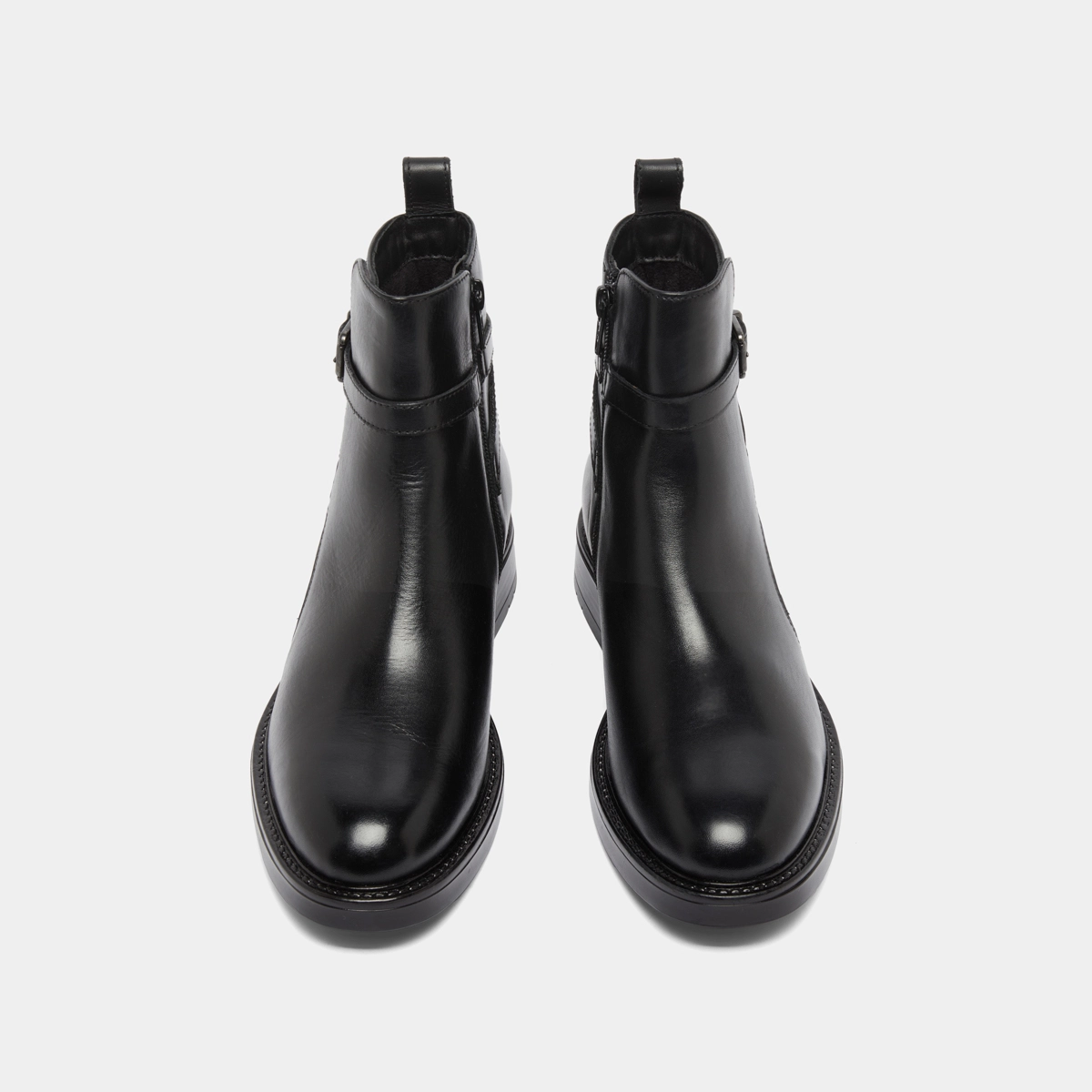 Boots à boucles in black leather | CLEA
