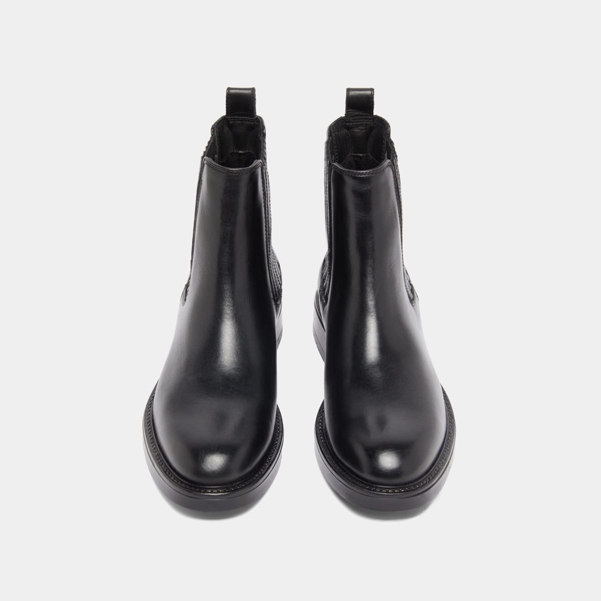 Boots à fronces in black leather | CLEANDRE