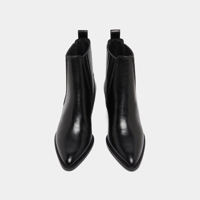 Boots &agrave; petits talons biseaut&eacute;s et &eacute;last... in black leather | bailey