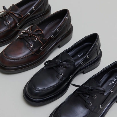 Derbies &agrave; lacets &eacute;pais in black leather | paolo