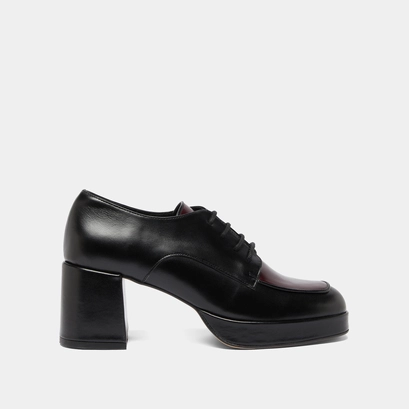 Derbies à talons black/burgundy