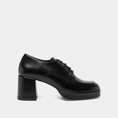 Derbies &agrave; talons in black leather | vivaldi