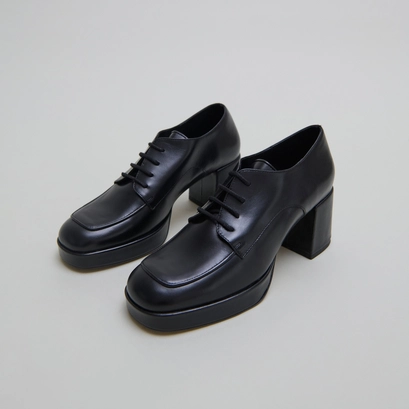 Derbies &agrave; talons in black leather | vivaldi