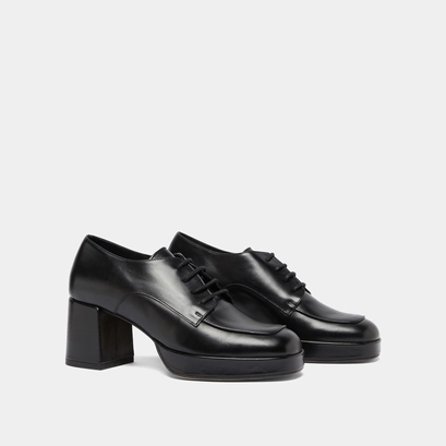 Derbies &agrave; talons in black leather | vivaldi