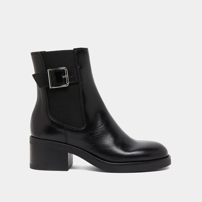 Boots &agrave; &eacute;lastiques et boucles ajustables... in black leather | boulou