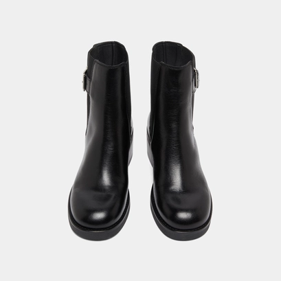 Boots &agrave; &eacute;lastiques et boucles ajustables... in black leather | boulou