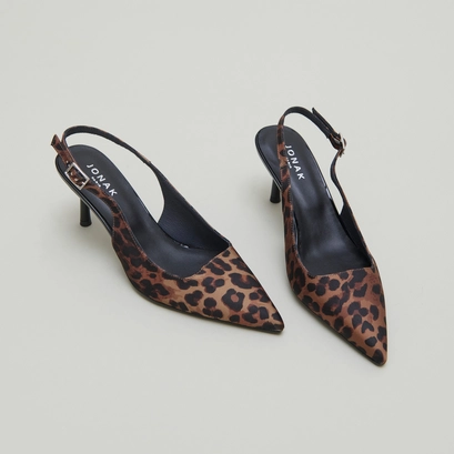 Escarpins slingbacks in leopard print | DIAMANTUS