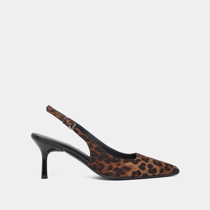 Escarpins slingbacks in leopard print | DIAMANTUS