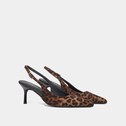 Escarpins slingbacks in leopard print | DIAMANTUS